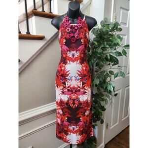 A New Approach Women's Multicolor Round Neck Sleeveless Knee Length Dress Size 4